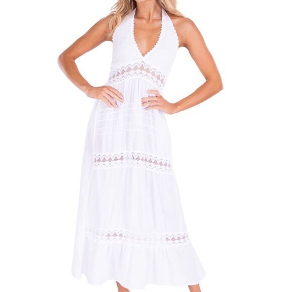 🌿✨Sea Spice DAPHNE Stunning White Halter Maxi Dress ✨🌿
📍 SZ LARGE - Picture 3 of 11